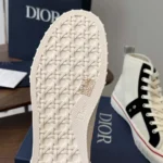 Dior Unisex Hooper High-Top Sneaker White Canvas and Navy Blue Suede Calfskin