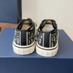 Dior Unisex Hooper Low-Top Sneaker Beige and Blue Dior Oblique Jacquard and Black Suede Calfskin