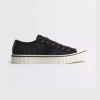 Dior Unisex Hooper Low-Top Sneaker Black Dior Oblique Jacquard and Black Suede Calfskin
