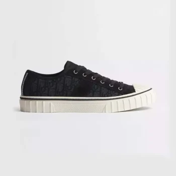 Dior Unisex Hooper Low-Top Sneaker Black Dior Oblique Jacquard and Black Suede Calfskin
