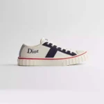 Dior Unisex Hooper Low-Top Sneaker White Canvas and Navy Blue Suede Calfskin