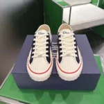 Dior Unisex Hooper Low-Top Sneaker White Canvas and Navy Blue Suede Calfskin