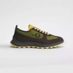 Dior Unisex Squash Sneaker Brown and Yellow Suede Calfskin with Green Technical Fabric