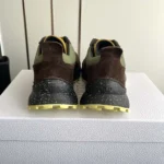 Dior Unisex Squash Sneaker Brown and Yellow Suede Calfskin with Green Technical Fabric