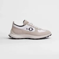 Dior Unisex Squash Sneaker Dior Gray Suede Calfskin and White Technical Fabric