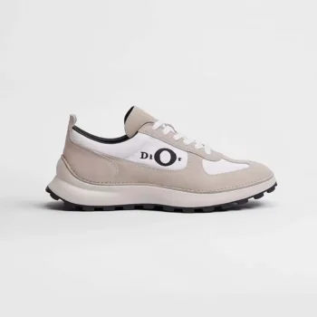 Dior Unisex Squash Sneaker Dior Gray Suede Calfskin and White Technical Fabric