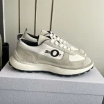 Dior Unisex Squash Sneaker Dior Gray Suede Calfskin and White Technical Fabric