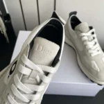 Dior Unisex Squash Sneaker Dior Gray Suede Calfskin and White Technical Fabric