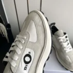 Dior Unisex Squash Sneaker Dior Gray Suede Calfskin and White Technical Fabric