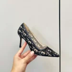 Dior Women Adiorable Pump Black Dior Oblique Embroidered Mesh