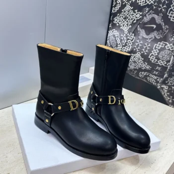 Dior Women Bolt Ankle Boot Black Calfskin KCT314VEA