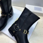 Dior Women Bolt Ankle Boot Black Calfskin KCT314VEA