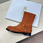 Dior Women Bolt Ankle Boot Cognac Brown Suede Calfskin KCT314SUE