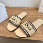 Dior Women Dioriviera Dior Woven Slide Trench Crocheted Raffia-Effect Technical Fabric