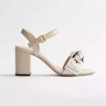 Dior Women J’Adior Heeled Sandal Embroidered Cotton and Trench Lambskin
