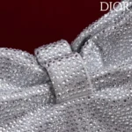 Dior Women Small Dior Bow Bag Silver-Tone Goatskin and Strass M0715PMST