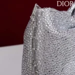 Dior Women Small Dior Bow Bag Silver-Tone Goatskin and Strass M0715PMST