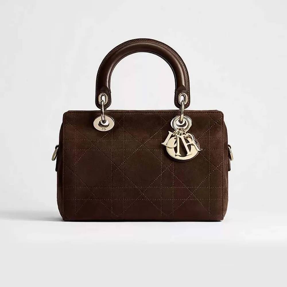 Dior Women Small Dior Granville Bag Chocolate Flat Macrocannage Suede Calfskin (1) Dior Women Small Dior Granville Bag Chocolate Flat Macrocannage Suede Calfskin