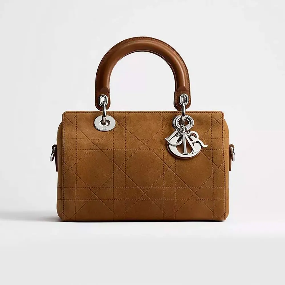 Dior Women Small Dior Granville Bag Golden Saddle Flat Macrocannage Suede Goatskin (1) Dior Women Small Dior Granville Bag Golden Saddle Flat Macrocannage Suede Goatskin