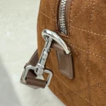 Dior Women Small Dior Granville Bag Golden Saddle Flat Macrocannage Suede Goatskin