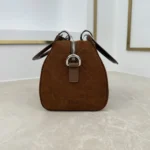 Dior Women Small Dior Granville Bag Golden Saddle Flat Macrocannage Suede Goatskin