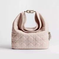 Dior Women Small Dior Toujours Hobo Bag Ballet Pink Cannage Lambskin