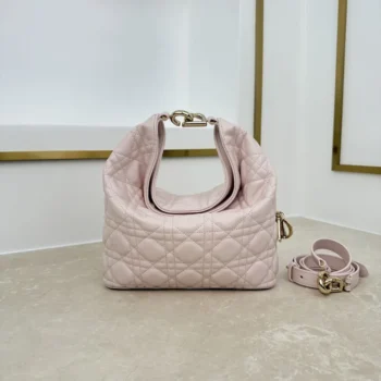 Dior Women Small Dior Toujours Hobo Bag Ballet Pink Cannage Lambskin