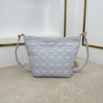 Dior Women Small Dior Toujours Hobo Bag Ice Blue Cannage Lambskin