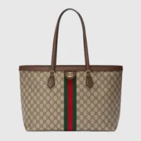 Gucci Unisex Ophidia Large Tote Bag Beige/Dark Brown GG Supreme ‎631685