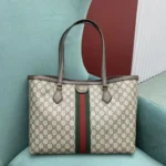 Gucci Unisex Ophidia Large Tote Bag Beige/Dark Brown GG Supreme ‎631685