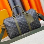 Louis Vuitton LV Unisex Keepall Bandoulière 35 in Monogram Eclipse Coated Canvas M28639