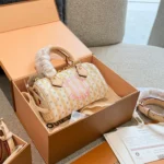 Louis Vuitton LV Unisex Nano Speedy in Signature Minigram Canvas Accented-M29030
