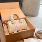 Louis Vuitton LV Unisex Nano Speedy in Signature Minigram Canvas Accented-M29030