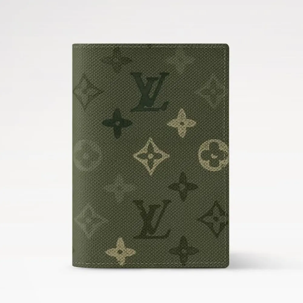 Louis Vuitton LV Unisex Passport Cover Monogram Surplus Coated Canvas-Khaki Green M2A663 (1) Louis Vuitton LV Unisex Passport Cover Monogram Surplus Coated Canvas-Khaki Green M2A663