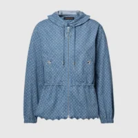 Louis Vuitton LV Women Hooded Monogram Denim Jacket 1AKDTN
