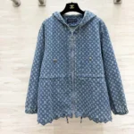Louis Vuitton LV Women Hooded Monogram Denim Jacket 1AKDTN