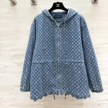 Louis Vuitton LV Women Hooded Monogram Denim Jacket 1AKDTN