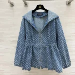Louis Vuitton LV Women Hooded Monogram Denim Jacket 1AKDTN