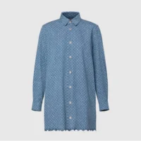 Louis Vuitton LV Women Monogram Denim Shirt Dress 1AKDQZ