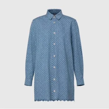 Louis Vuitton LV Women Monogram Denim Shirt Dress 1AKDQZ