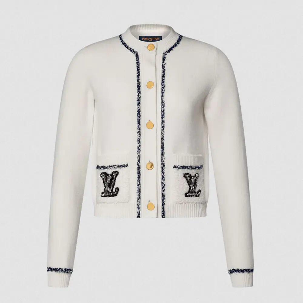 Louis Vuitton LV Women Tweed Trim Cardigan 1AJZ51 (1) Louis Vuitton LV Women Tweed Trim Cardigan 1AJZ51