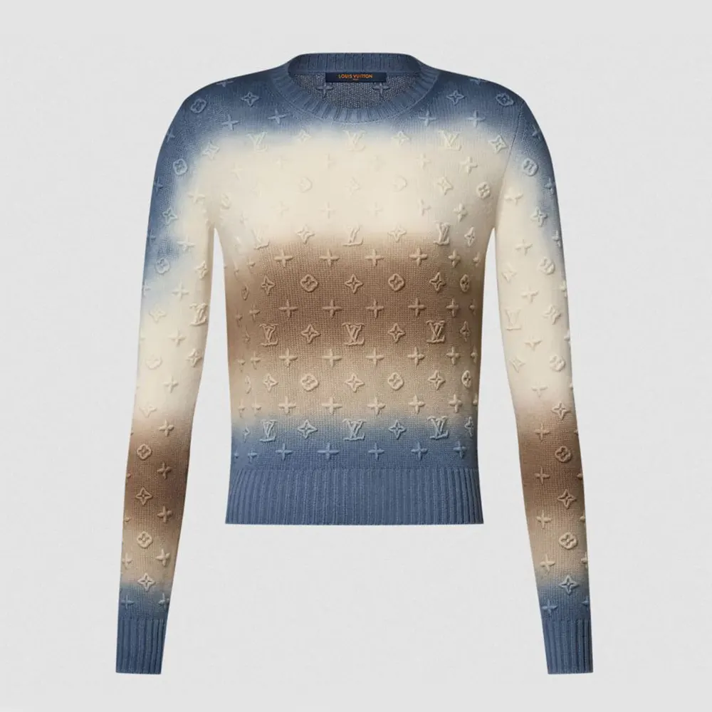 Louis Vuitton Men 3D Monogram Tie Dye Pullover 1AK09P (1) Louis Vuitton Men 3D Monogram Tie Dye Pullover 1AK09P