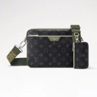 Louis Vuitton Men Trio Messenger Monogram Eclipse-Khaki Green M28628