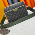 Louis Vuitton Men Trio Messenger Monogram Eclipse-Khaki Green M28628