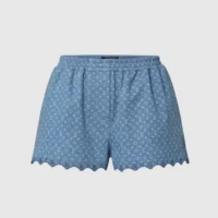Louis Vuitton Women Monogram Denim Mini Shorts 1AKE5F