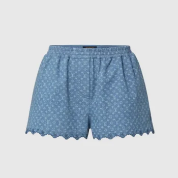 Louis Vuitton Women Monogram Denim Mini Shorts 1AKE5F