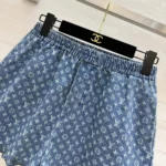 Louis Vuitton Women Monogram Denim Mini Shorts 1AKE5F