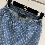Louis Vuitton Women Monogram Denim Mini Shorts 1AKE5F
