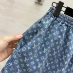 Louis Vuitton Women Monogram Denim Mini Shorts 1AKE5F