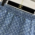 Louis Vuitton Women Monogram Denim Mini Shorts 1AKE5F